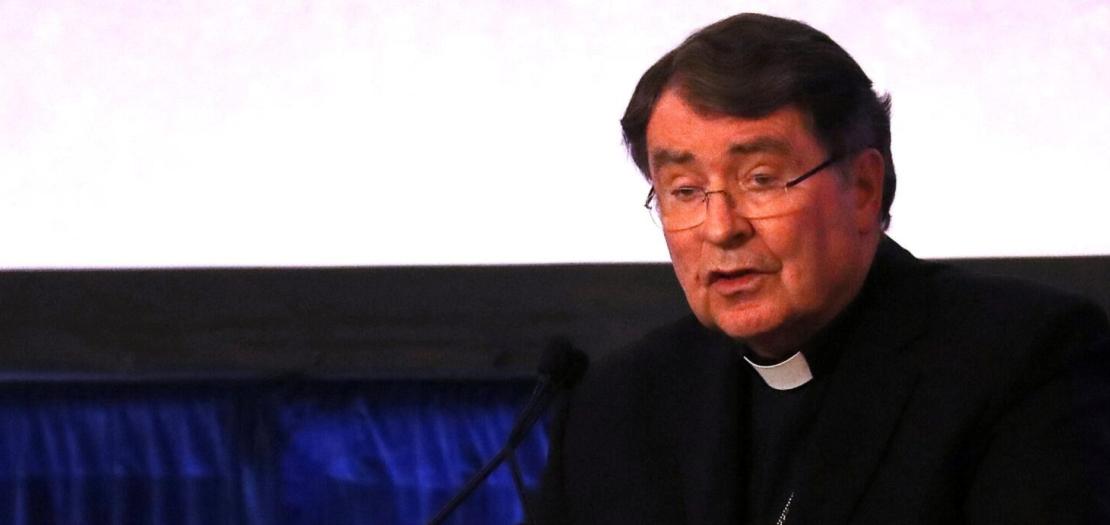 Cardinal Christophe Pierre, the Vatican nuncio to the United States, speaks June 13, 2023, at the U.S. Conference of Catholic Bishops' spring plenary assembly in Louisville, Ky.