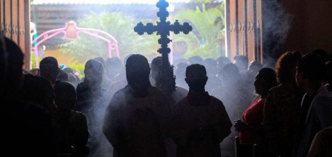 Holy Mass in the San Juan de Oriente Church in Nicaragua