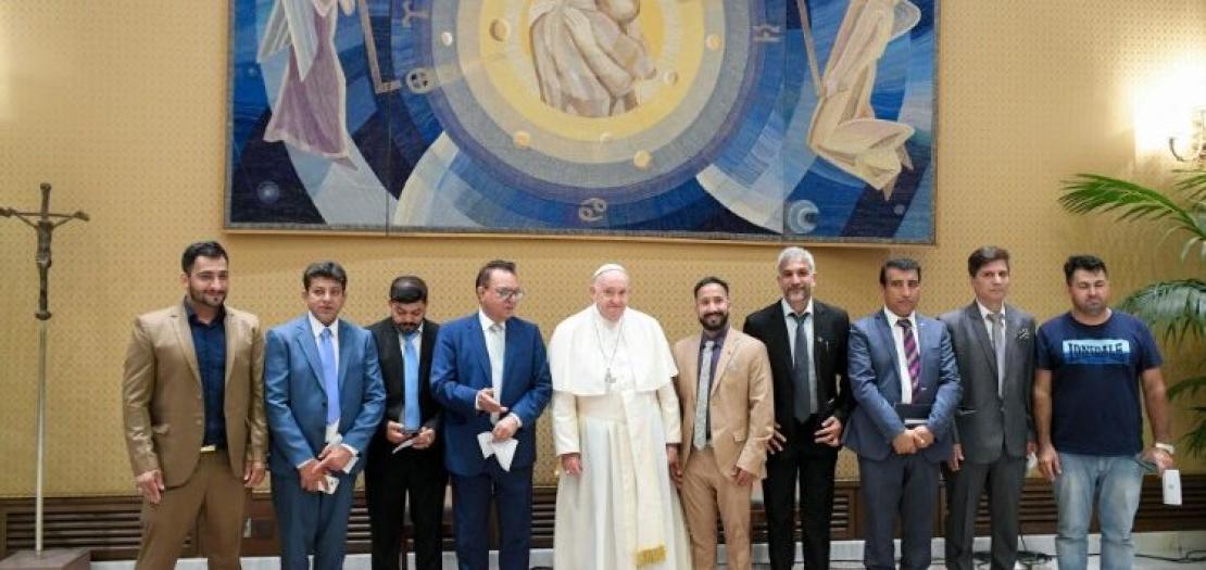 Pope meeting the delegation from the Afghan Community Association in Italy  