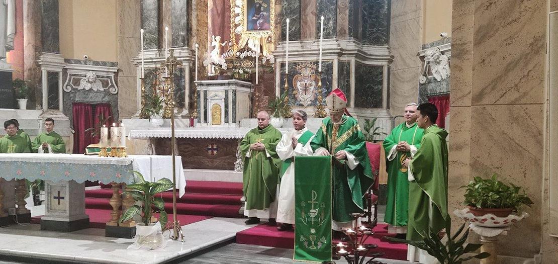 Cardinal Mario Zenari celebrates Mass at the Parish of Santa Maria della Grazie alle Fornaci 