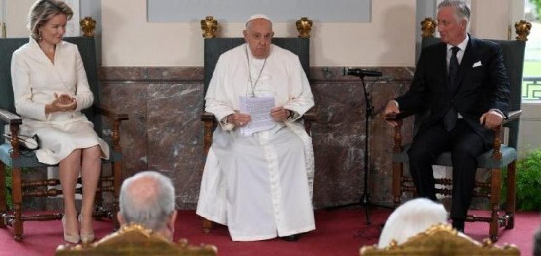 Pope Francis meeting Belgium authorities in Brussels  