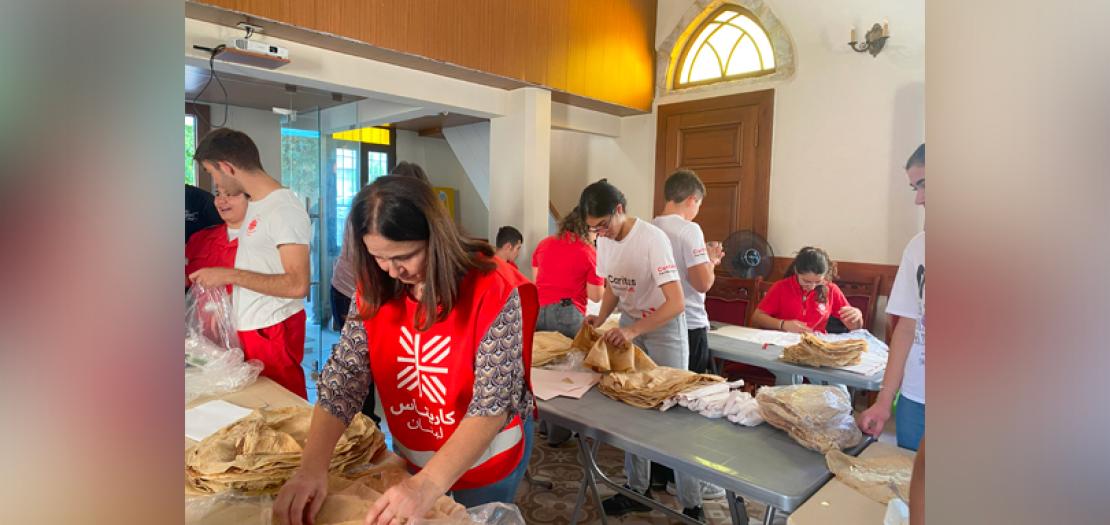 Caritas Lebanon preparing food for those in need (Caritas Lebanon)