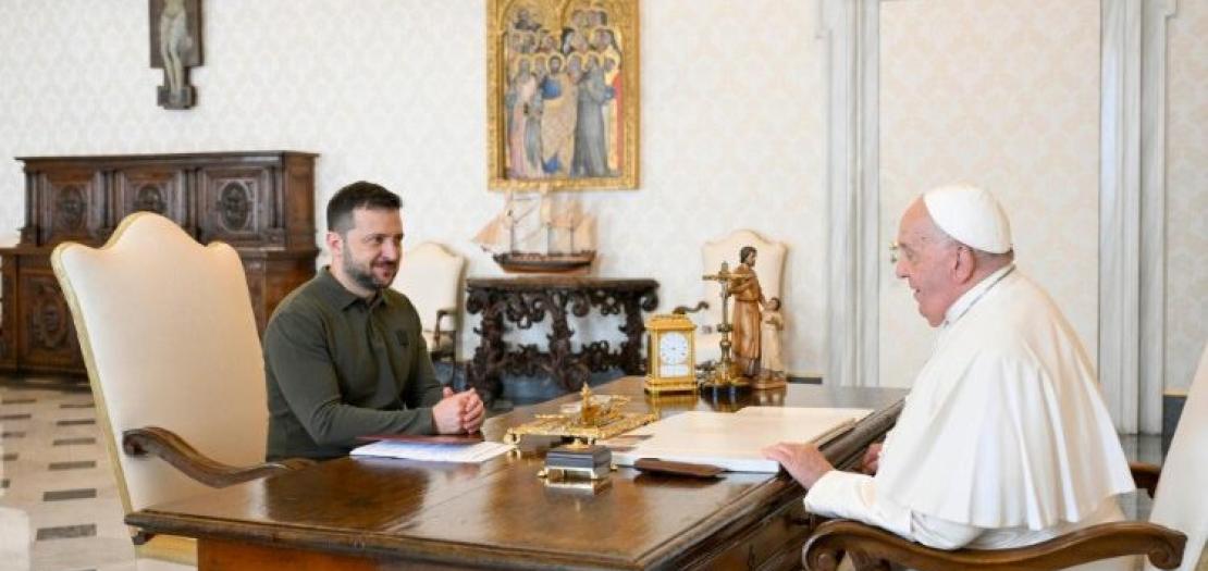 Pope Francis meets Ukraine's President Volodymyr Zelensky in the Vatican