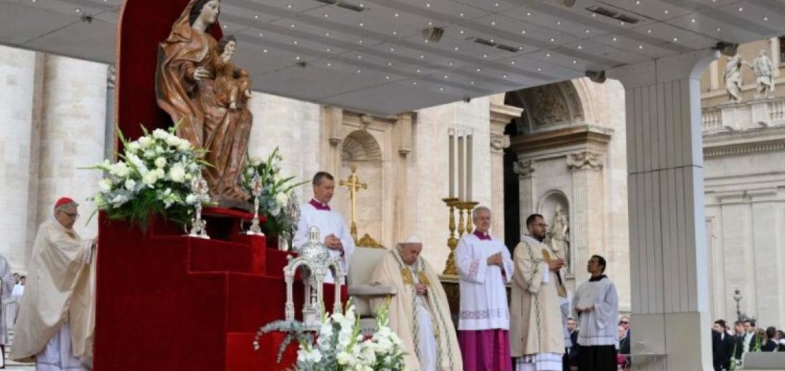 Pope Francis presides at the Canonization Mass