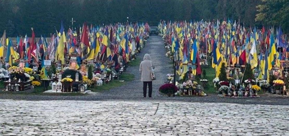 Cemetery for the fallen in Lviv, Ukraine