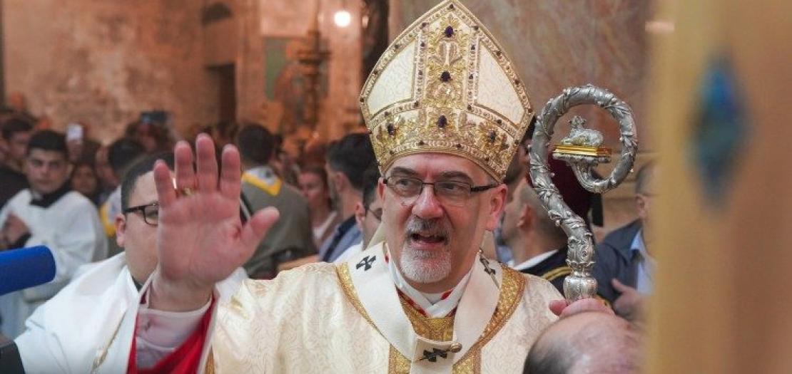 Patriarch Pizzaballa at the Church of the Holy Sepulchre in Jerusalem (file photo) 