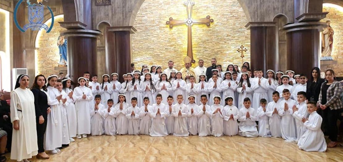  A first Communion Mass was held at the St. George’s Chaldean Church, in Tel Isqof, Iraq, which was destroyed by the Islamic State in 2014, and rebuilt through the Hungary Helps Program.