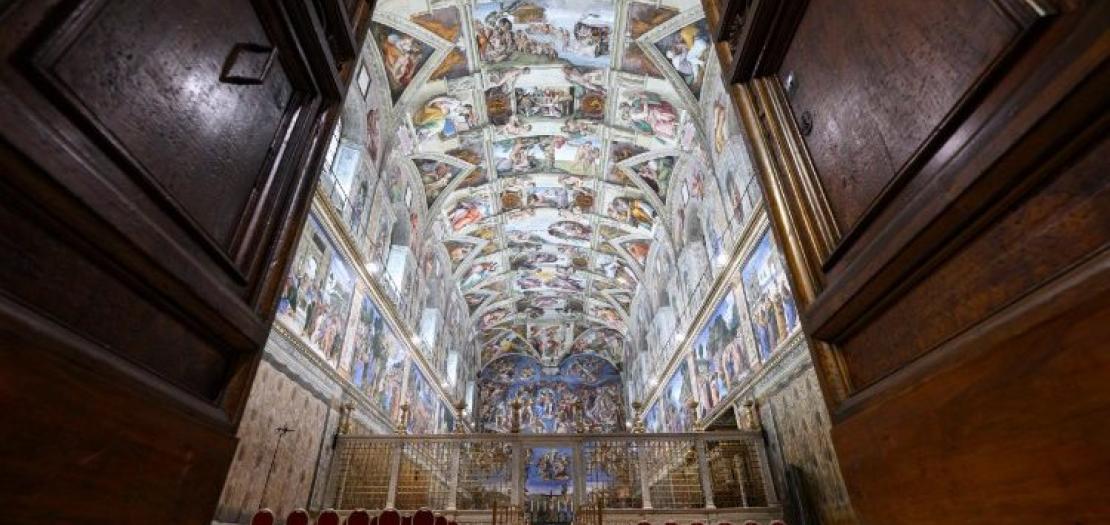 The Sistine Chapel, now prepared for the Conclave  