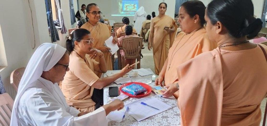 Religious sisters take part in group discussions during the Goa Regional Assembly of the Amrat Talitha Kum India Network on August 13