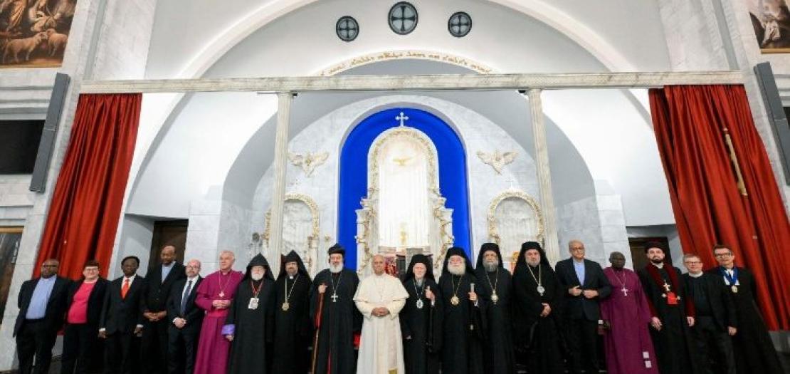 Pope Leo XIV with heads of Churches and Christian Communities, at the Syriac Orthodox Church of Mor Ephrem 