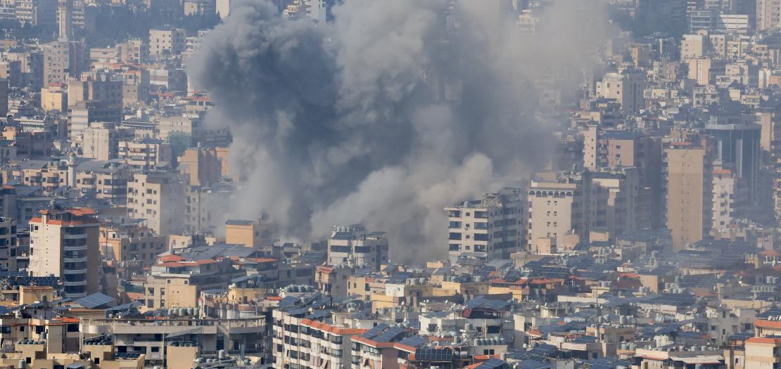 Smoke billows March 3, 2026, after an Israeli strike on Beirut's southern suburbs, following an escalation between Hezbollah and Israel amid the U.S.-Israeli conflict with Iran.