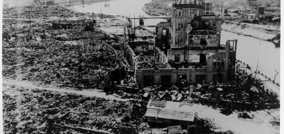 Hiroshima destroyed after the atomic bombing of the city on 6 August 1945
