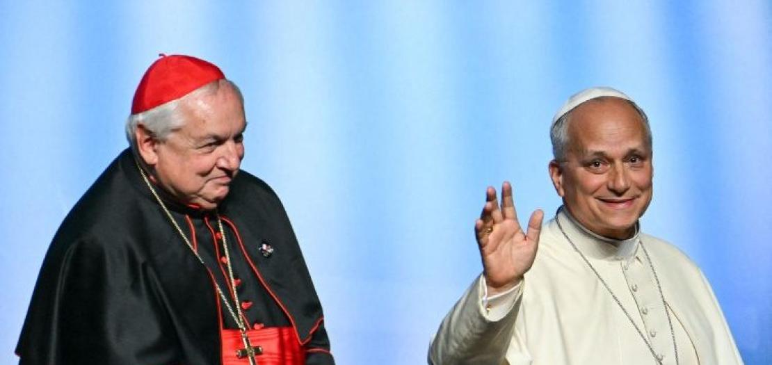 Cardinal Aveline and Pope Leo XIV during the visit to France