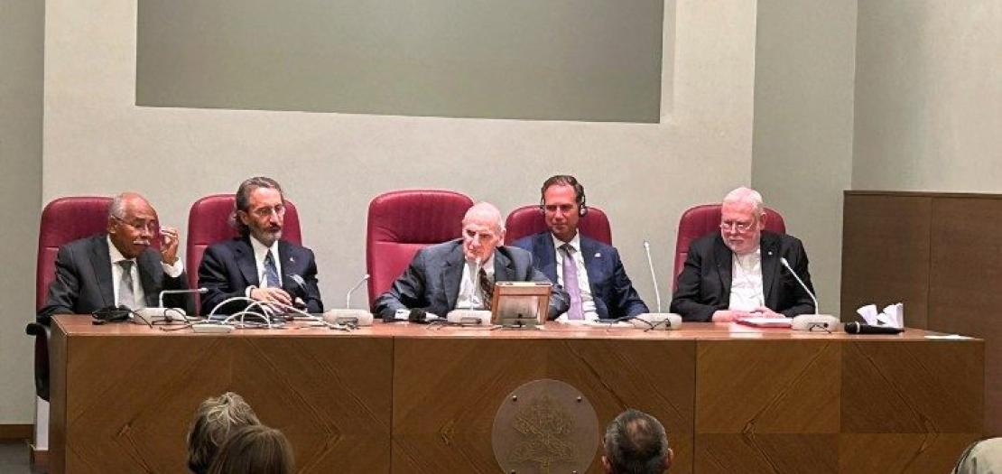 Archbishop Gallagher attends a panel of the conference in Rome